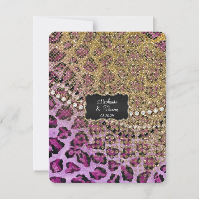 RSVP Response Purple Gold Leopard Animal Print (Front)