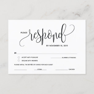 RSVP, Response, reply Enclosure Cards