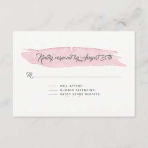 RSVP Response Simple Watercolor Wash Brush Stroke