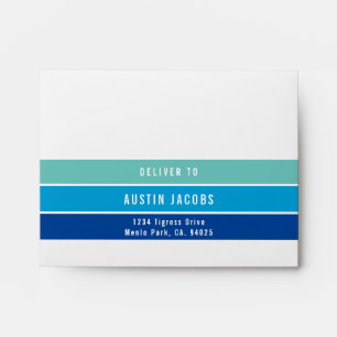 RSVP RETURN ADDRESS modern gradient blue green Envelope