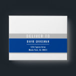 RSVP RETURN ADDRESS modern sporty grey royal blue Envelope<br><div class="desc">by kat massard >>> WWW.SIMPLYSWEETPAPERIE.COM <<< - - - - - - - - - - - - - - - - - - - - - - - - - Love the design, but would like to see some changes - another colour scheme, product, add a photo or adapted...</div>