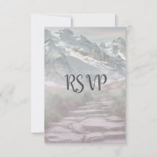 RSVP Rocky Mountain Winter Snow Wedding Card