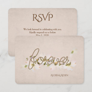 RSVP-rope forever with flowers Invitation