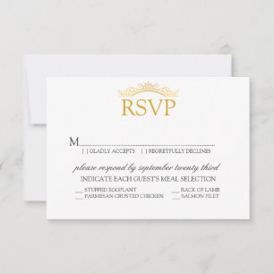 RSVP   Royal Wedding Elegant Gold Script Card