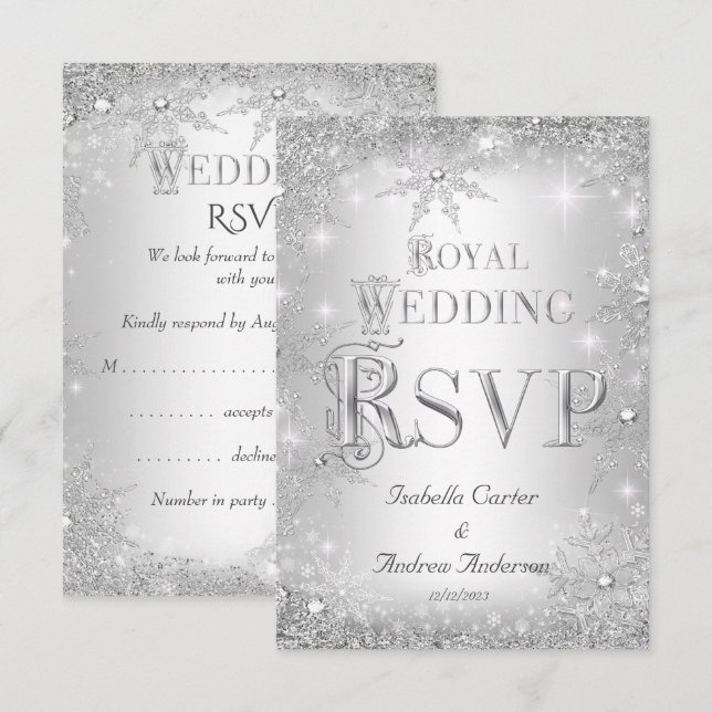 RSVP Royal Wedding Silver Winter Wonderland Crown (Front/Back)