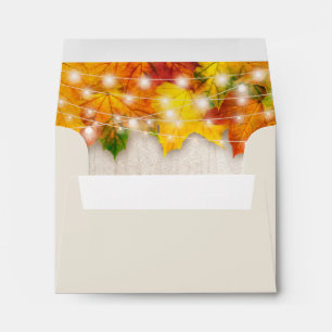 RSVP - Rustic Autumn Maple Leaves String Lights Envelope