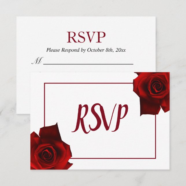 RSVP - Rustic Country Roses Classy Floral Wedding Invitation (Front/Back)