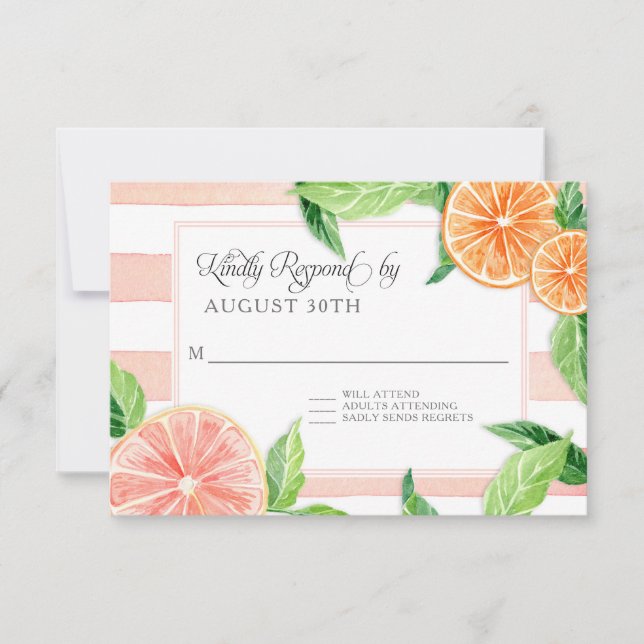 RSVP Rustic Striped Citrus Pink Grapefruit Oranges (Front)