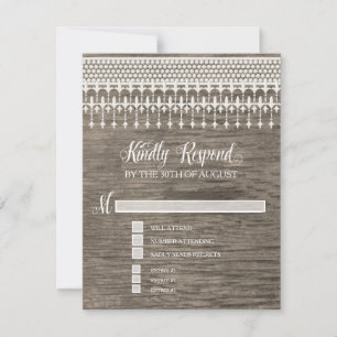 RSVP Rustic Vintage Lace Wood Script Typography