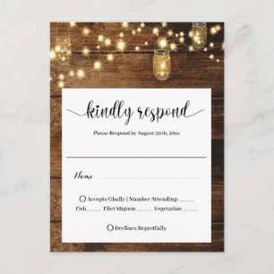  RSVP Rustic Wedding  Postcard