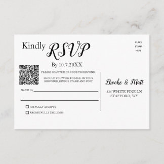 RSVP scan QR code or mail in response card