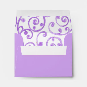 RSVP Scroll Pattern Envelope Purple