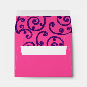 RSVP Scroll Pattern Purple Envelope