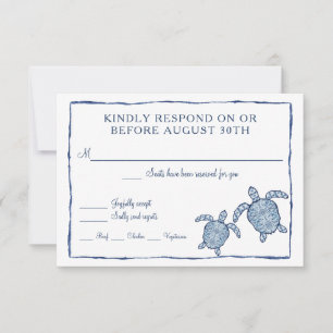 RSVP Shibori Kumo Watercolor Beach Sea Turtles Art Card