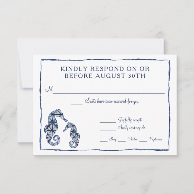 RSVP Shibori Kumo Watercolor Beach Seahorse Ocean (Front)