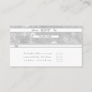 RSVP Silver Floral Wedding Enclosure Card