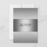 RSVP Silver Grey Metal Black 21st Birthday<br><div class="desc">RSVP 21st Birthday Elegant Simple Silver Background with Silver Grey Metal Shine Trim with black text. Special  Invite Invitation Event Party. Customise with your own details or any occasion.</div>