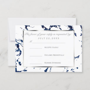 RSVP  Silver, Navy Blue and White