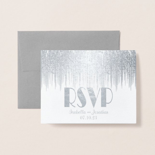 Rsvp Silver Star Shower Foil Card (Front With Envelope)