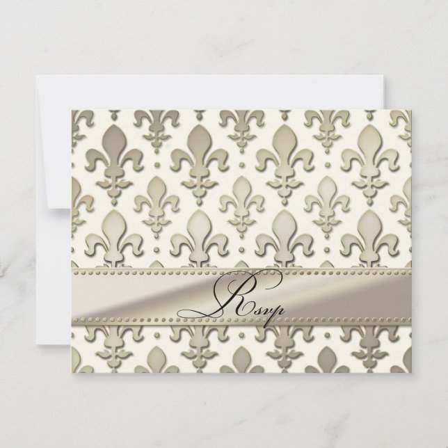 RSVP Silver Wedding Anniversary, Fleur de Lis (Front)