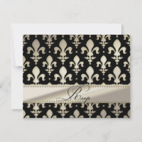 RSVP Silver Wedding Anniversary, Fleur de Lis
