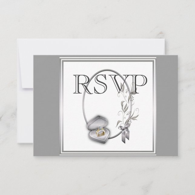 RSVP Silver Wedding invitation Announcement (Front)