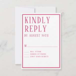 RSVP Simple Modern Bold Colour Hexagon Geometric Card
