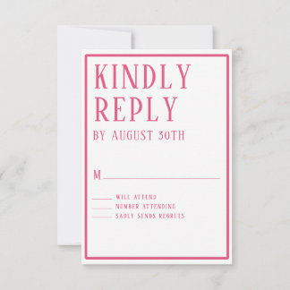 RSVP Simple Modern Bold Colour Hexagon Geometric Card