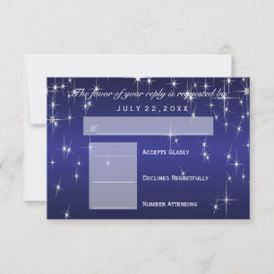 RSVP Star Lights in Metallic Dark Blue - RSVP Card