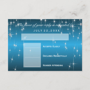 RSVP  Star Lights in Metallic Sky Blue - RSVP Card