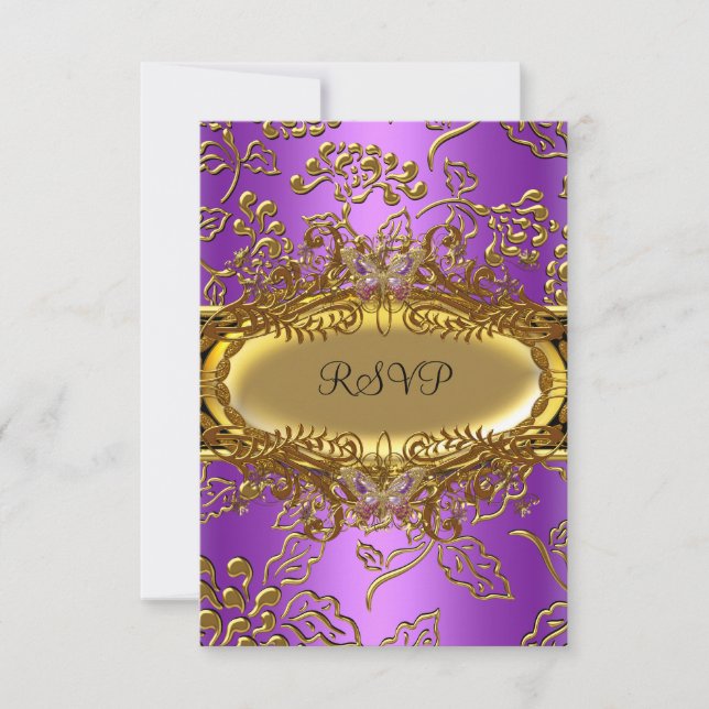 RSVP Sweet Sixteen 16 Damask Purple Gold Black (Front)