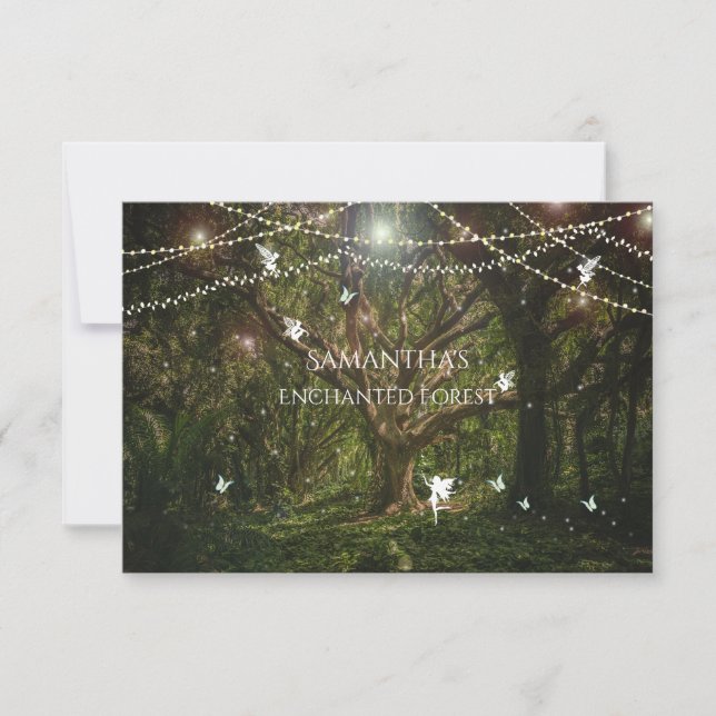 RSVP Sweet Sixteen, Enchanted Forest, Fairies  Invitation (Front)