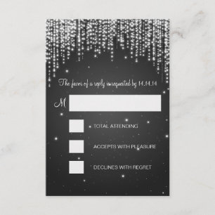 RSVP Sweet Sixteen Party Night Dazzle Black Card