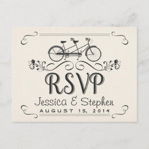 RSVP Tandem Bicycle for Two Reply Postcards