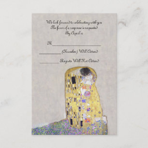 RSVP "The Kiss" Klimt Art Nouveau Wedding Invitation