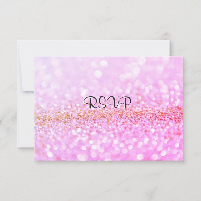 RSVP to match invite pink sparkle wonder (Front)