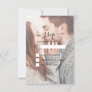 RSVP Transparent Photo Wedding and Typography Invitation