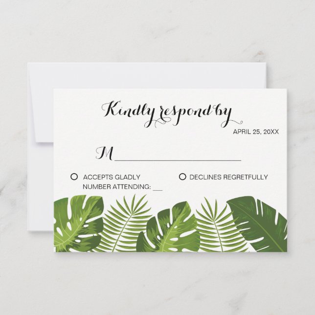 RSVP Tropical Wedding card template (Front)