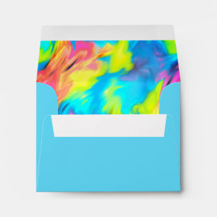 RSVP Turquoise Blue Lime Pink Tye Dye Envelope