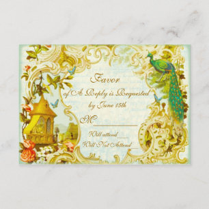 RSVP Versailles Peacock Garden Card