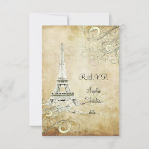 RSVP VINTAGE EIFFEL TOWER/VANILLA SWIRLS CARD