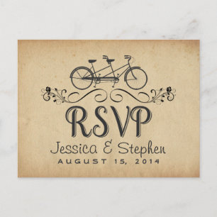 RSVP Vintage Tandem Bicycle Reply Postcards