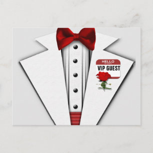 RSVP VIP TUXEDO INVITATION POSTCARD