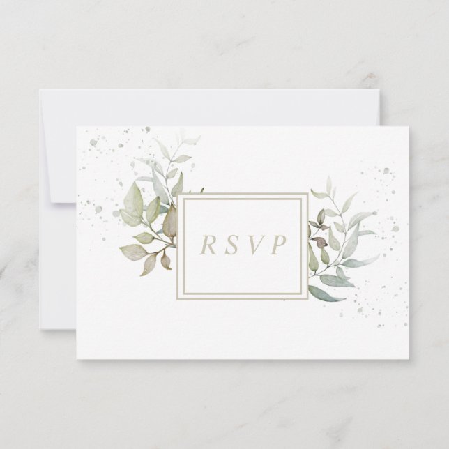 RSVP w meal choices watercolor foliage (Back)