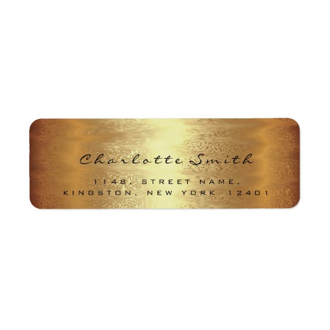 RSVP Warm Gold Blush Return Address Labels (Front)