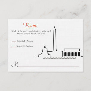 RSVP Washington DC Skyline Wedding Invitation