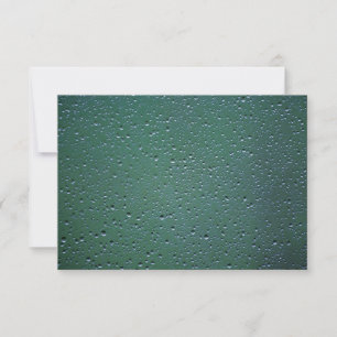 RSVP Water Droplets on a Green Background