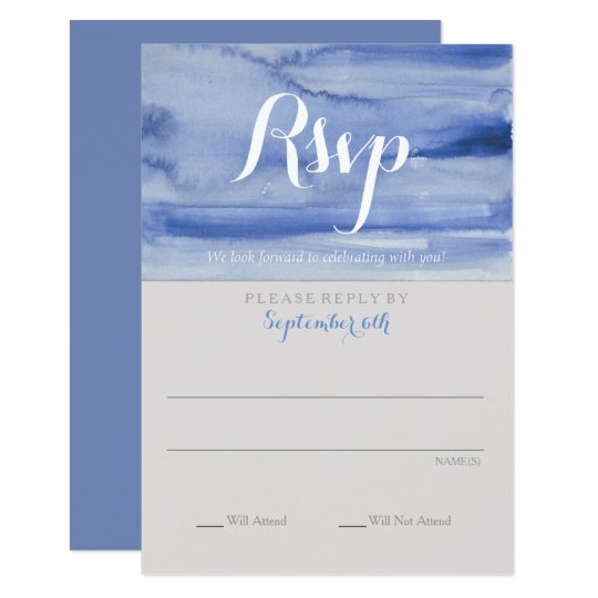 Rsvp Watercolor Blue Enclosure Card