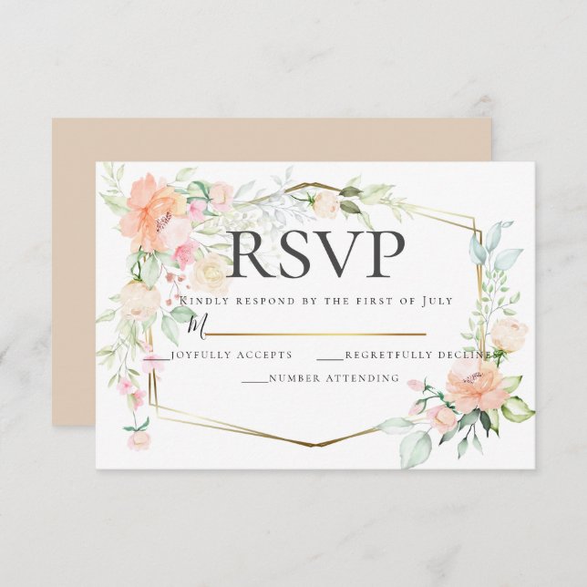 RSVP | Watercolor Floral Bouquet Invitation (Front/Back)