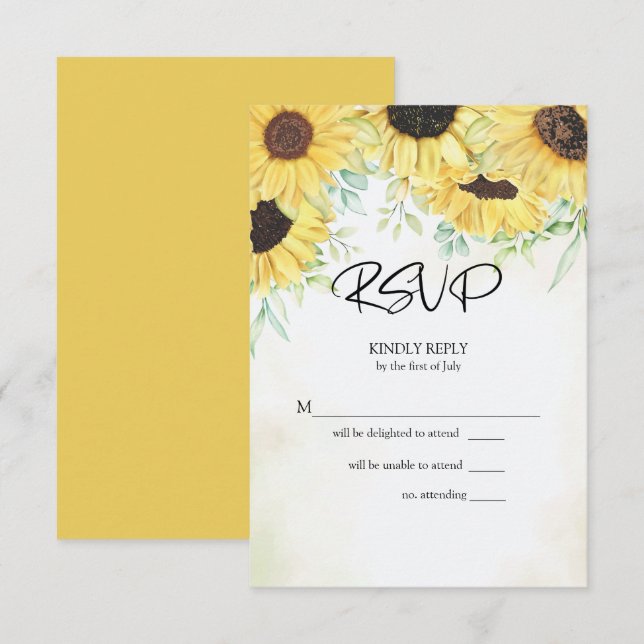 RSVP Watercolor Yellow Sunflowers (Front/Back)